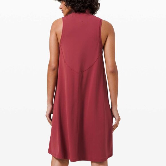 Lululemon All Aligned A-line Dress Chianti Red Nulu Size 12 Swing Loose $118 - Picture 4 of 6